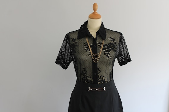 Black lace blouse