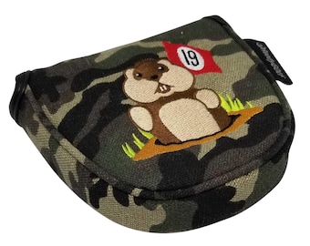 Dancing Gopher Camo Embroidered Mallet Putter Cover by ReadyGOLF