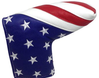 USA Flag Embroidered Blade Putter Cover by ReadyGOLF
