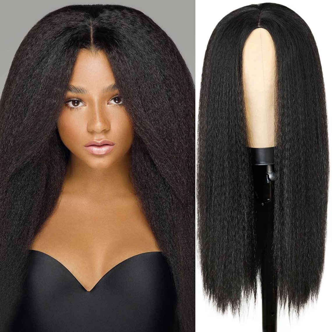 Human Hair Yaki Straight Wig 30 inch Long Afro Hair Wig For Etsy