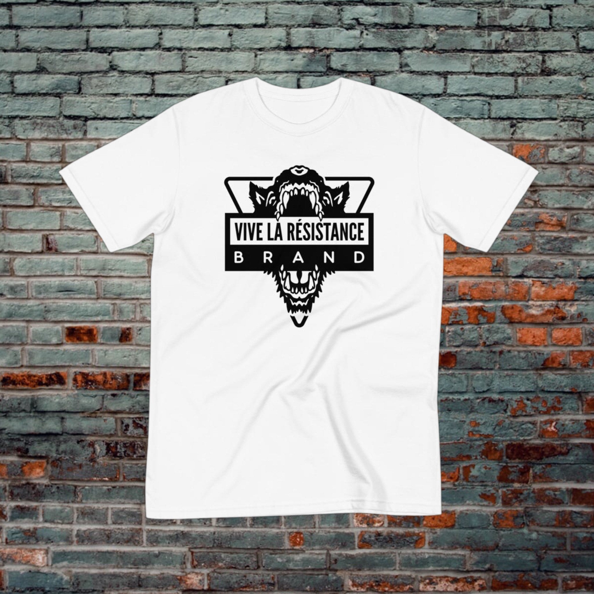 Vive La Résistance Brand Power Wolf Logo Unisex Organic Streetwear Tee, image size:2048x2048