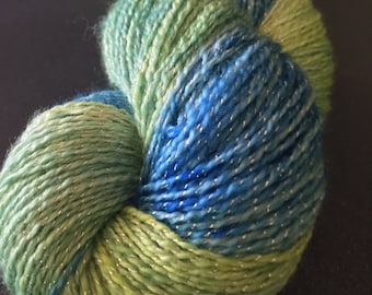 Handgeverfd superwash merino sparkle garen