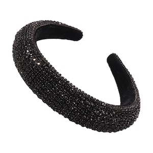 Bejeweled Padded Rhinestone Statement Headband, Sparkle Party Headwear ...