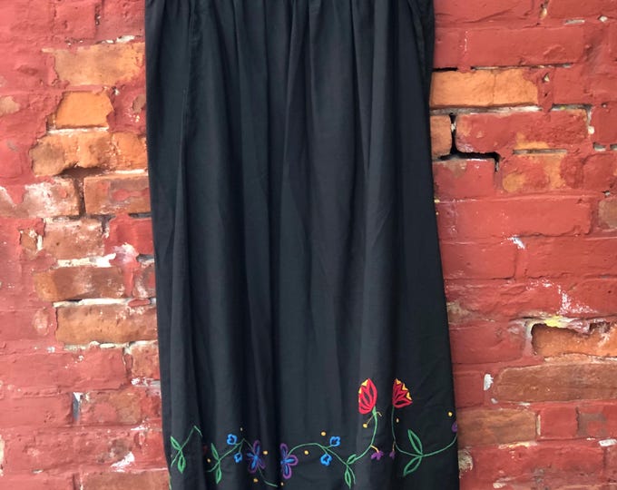 Wear the World: Boho Chic Dress Designed in New York with Exquisite Hand-Embroidery from India! 1980's PUTAMAYO of NEW YORK