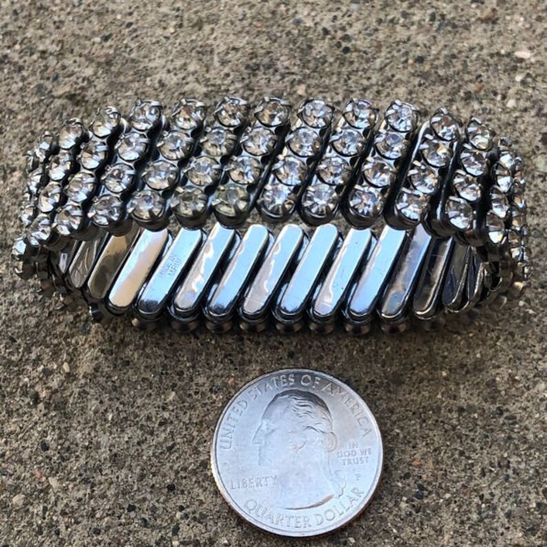 Vintage 1950/'s Rhinestone Stretch Bracelet