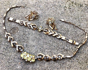 Vintage Sarah Coventry Monte Carlo Parure Necklace, Bracelet, and Earrings Set