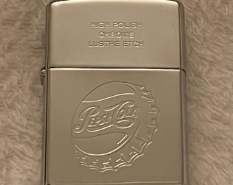 Vintage 1998 Pepsi Cola Zippo Lighter Salesman Sample. Never Used. Excellent Condition. Rare!