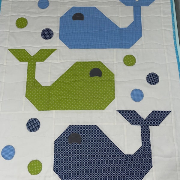 Whale Baby Quilt Etsy