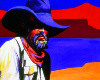 Cowboy Print, Cowboy Art, Wild West Art, Southwest Cowboy, Western Cowboy, Vintage Cowboy, Western Wall Art, Cowboy Art Print, Cowboy Giclee