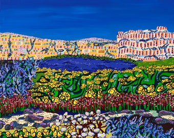 Wildflowers, Arizona, Flowers, Arizona, Desert Life, Fine Art Print, Imaginary landscape, magical realism, contemporary art, southwest art