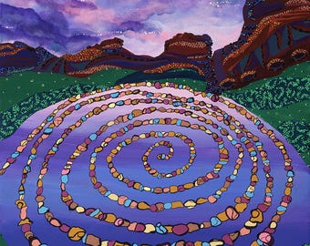 Labyrinth, Labyrinth Art, Walking Meditation, Mindful Art, Spiritual Art, Sacred Art,Healing Art, Transformational Art, Magical Art, Cosmic