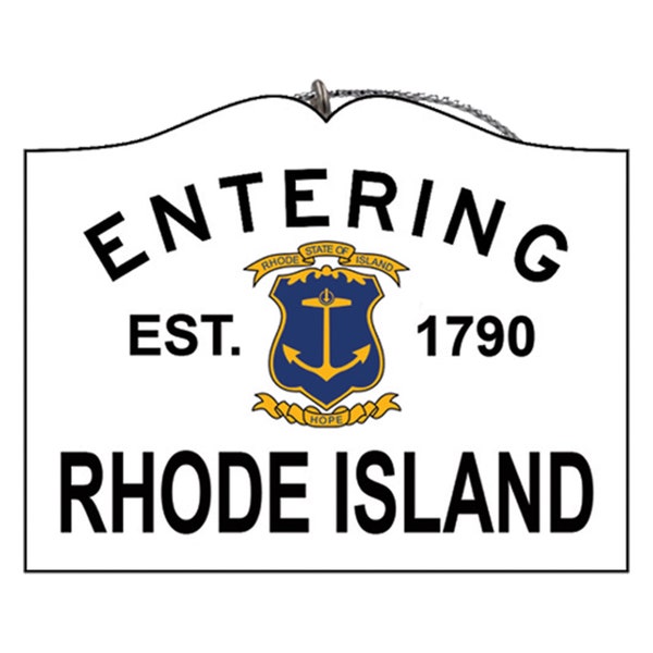 My Little Town Entering Rhode Island sign ornament