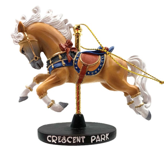 My Little Town Crescent Park carousel horse ornament