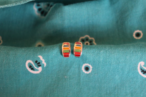 Rainbow Sterling Silver Earrings