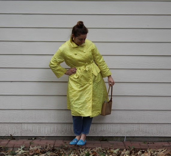 Vintage Yellow Rain-Paka Coat - image 1