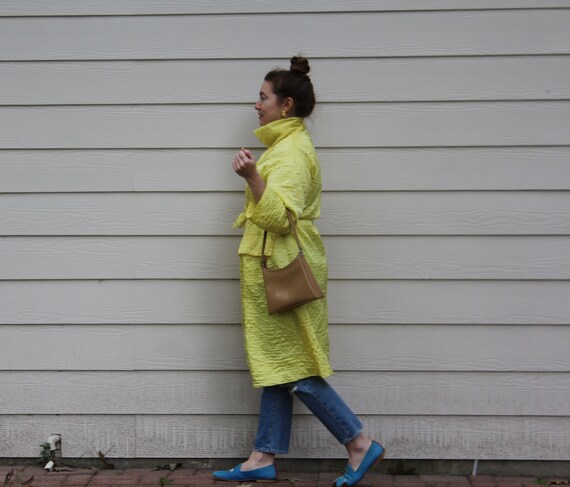 Vintage Yellow Rain-Paka Coat - image 3