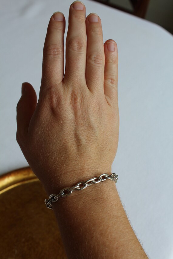 Silver Cable Link Bracelet - image 3