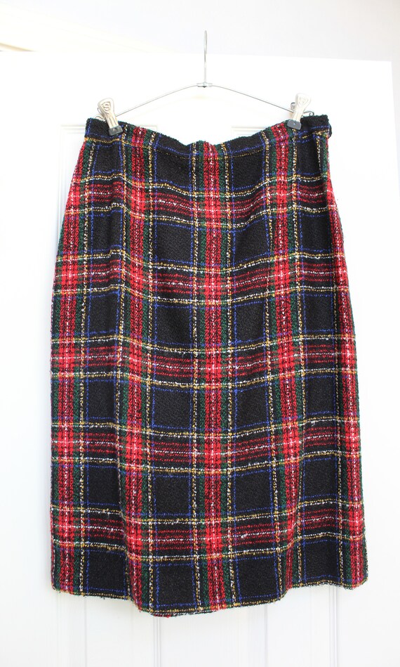 High Waisted Plaid Skirt - image 2