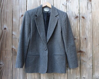 Joan Leslie Soft Grey Wool Blend Blazer