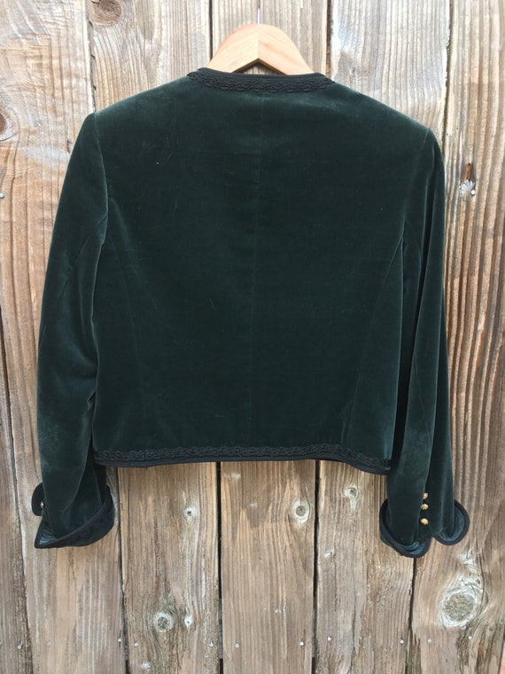 Vintage Jaeger Green Velvet Cropped Jacket - image 5