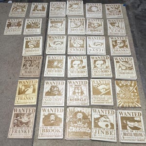 One Piece Wooden Wanted Bounty Poster