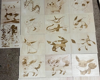 Wähle 10! Pokemon Holzbrand Gravur 6 “x7” Poster