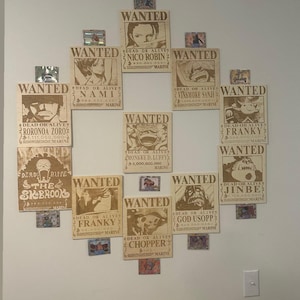 One Piece Wooden Wanted Poster Set of 3