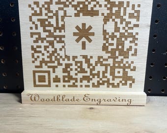 Geschäft QR-Code Holzschild / personalisierter Stand