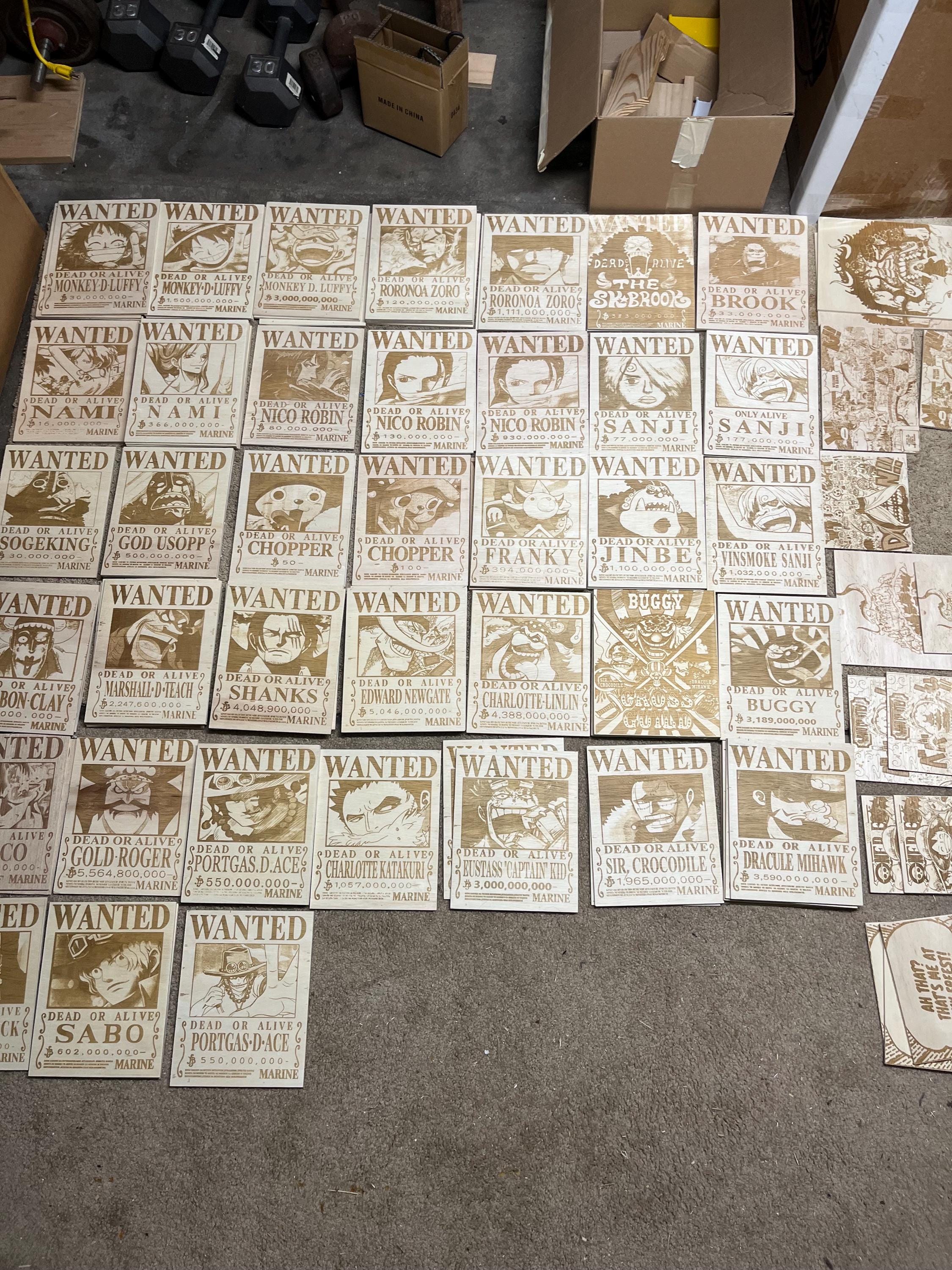 One Piece Wooden Wanted Poster Set of 3 - Etsy