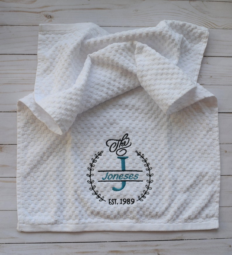 Personalized Last Name Embroidered Kitchen Towel/Custom Name Etsy