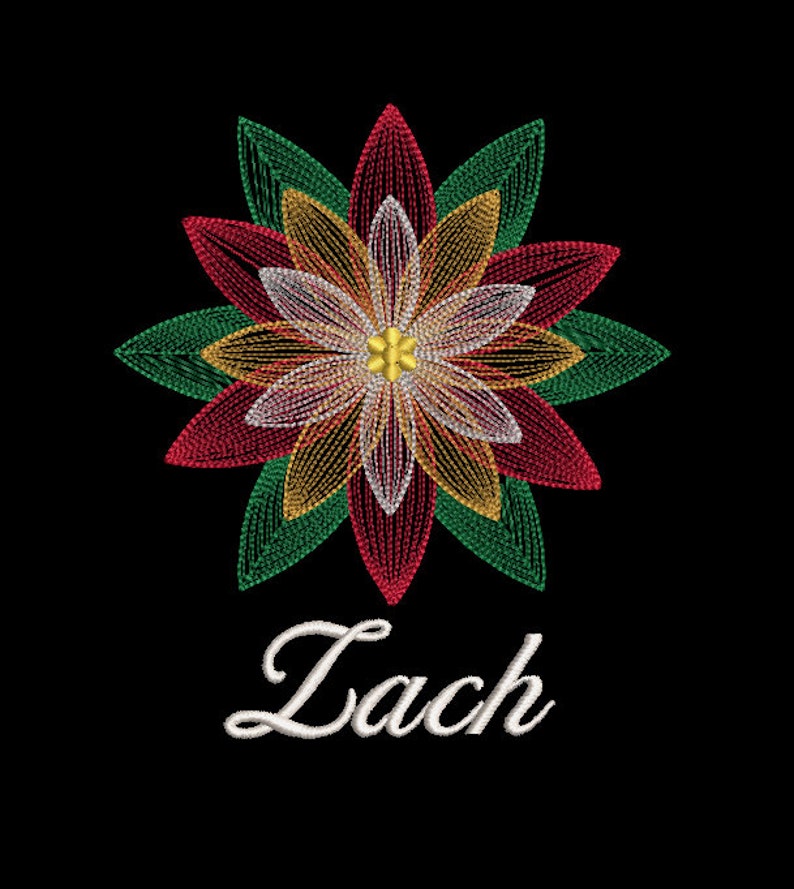 Holiday Flower Last Name Embroidered Towel/Personalized Etsy