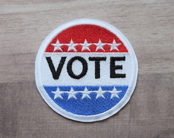 Red, White, And Blue Vote Embroidered Patch