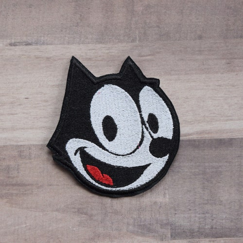 FELIX the CAT Iron On Sew On Embroidered Patch Whistling A Tune Magic Cat Felix 