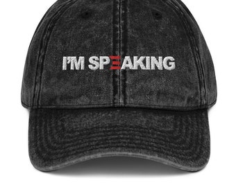I&#39;m Speaking Hat Kamala Harris Embroidered Vintage Baseball Cap