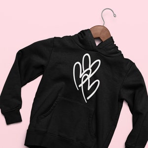 Valentines Day Womens Hoodie - Simple Love Hearts Hooded Sweatshirt