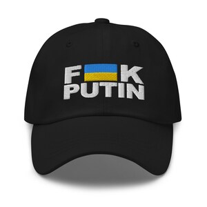F Putin Hat, Ukrainian Flag Cap, Anti Russia Pro Ukraine Embroidered Hat