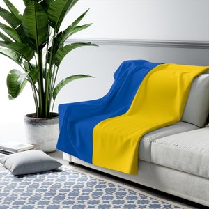 Ukraine Blanket, Ukrainian Flag Fleece Blanket