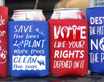 Set of 4+ Feminist Can Coolers | Tall Can Coolers | Slim Coolies