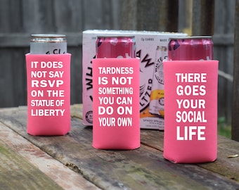 Set of 3+ Clueless Can Coolers | Clueless Quotes | Bachelorette Theme Party | Coolies