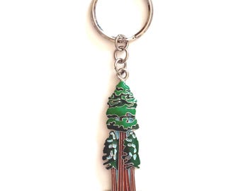 Sequoia National Park Keychain Backpack Charm Keyring Enamel Souvenir Vintage