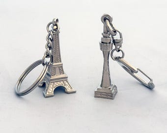 Eiffel Tower Sydney Tower Eye Keychains Bag Charms Keyrings Vintage Souvenir Paris France Sydney Australia