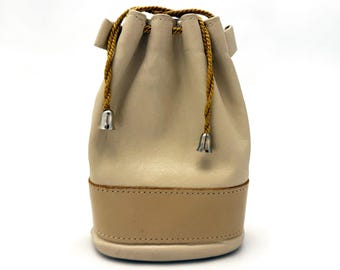 Amity Leather Cigarette Case Mini Bucket Bag Vintage Mid Century Swinging 60s