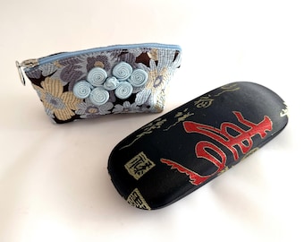 Asian Eyeglass Case Jewelry Pouch Change Purse Evening Bag Taiwan Vintage