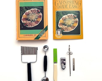 Current Garnishing Tools & Instruction Book Vintage 1980s
