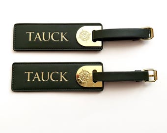 Tauck Tours Luggage Tags Faux Leather Set of 2