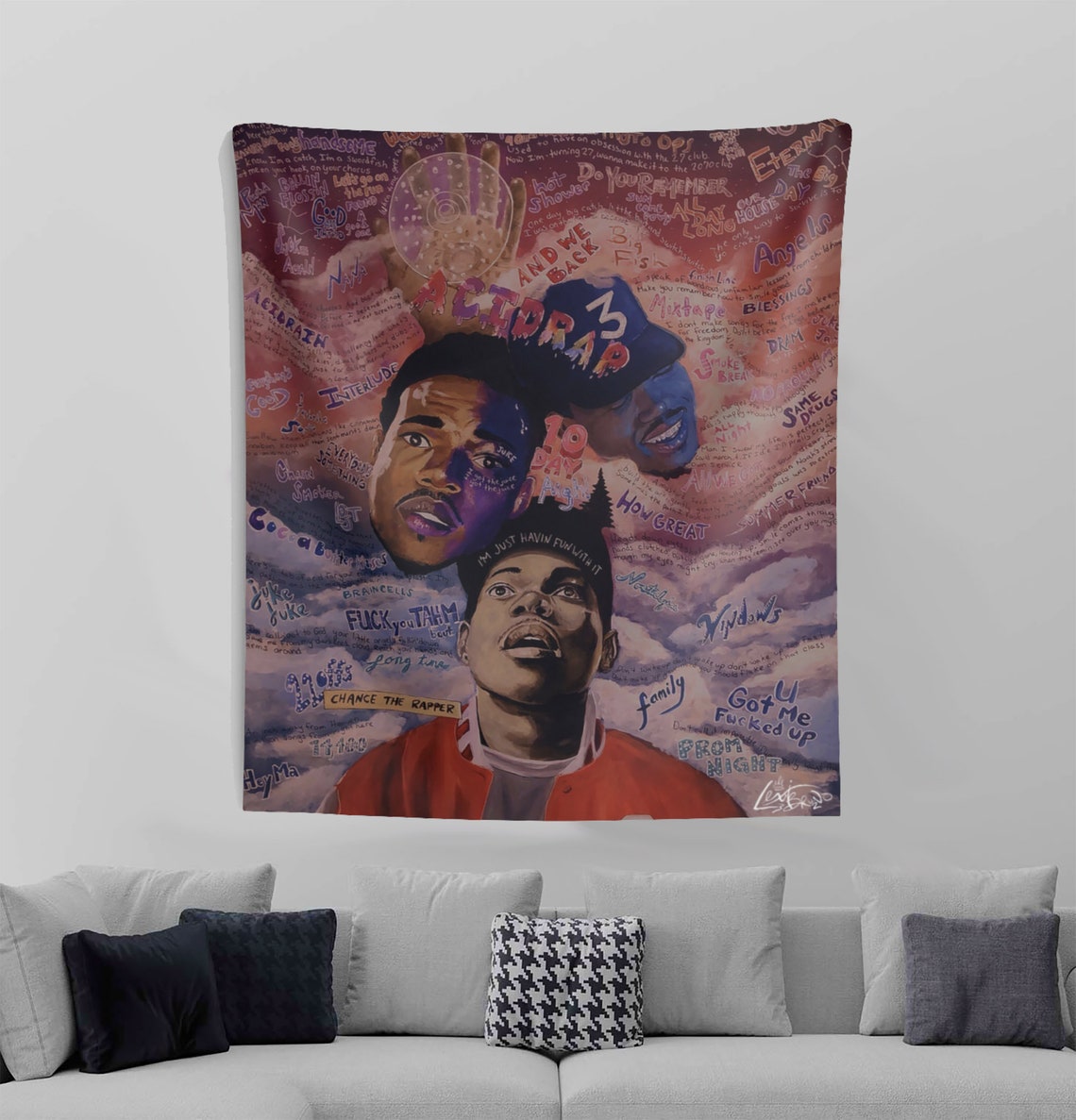 Chance The Rapper Tapestry original design 51x60 68x80 Etsy