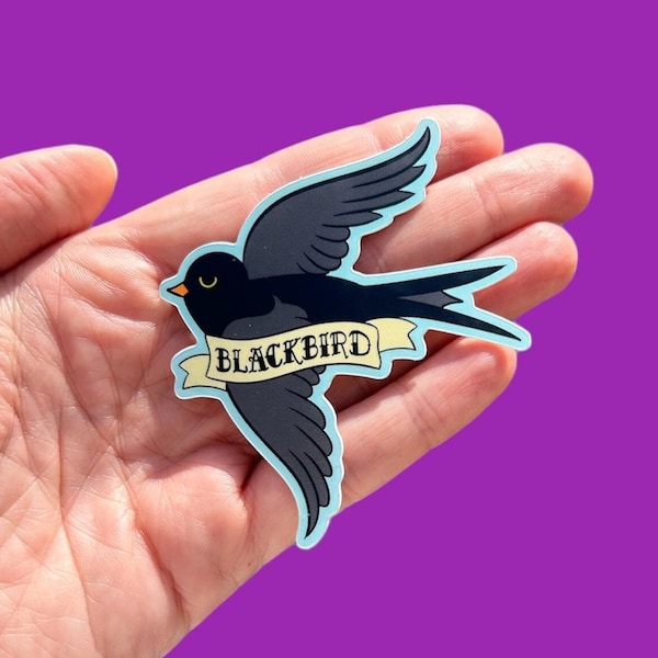 The Blackbird Traditional Irish Set Dance Sticker // Classic American Tattoo Style Sticker