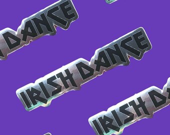 Irish Dance Metal Font Funny Text Sticker (Rock Band Parody)