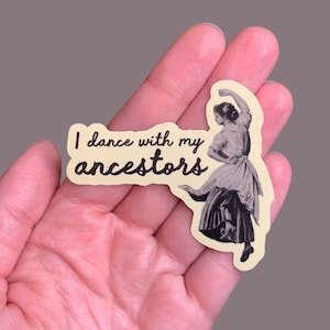 Io ballo con i miei antenati // Adesivo vintage di danza irlandese per borraccia, scrapbooking e quaderni