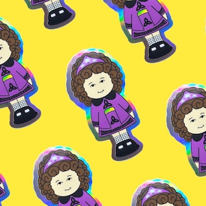 Polly O&#39;Pocket! Cute Irish Dancer // 90&#39;s Toy Parody // Holographic Irish Dance Feis Sticker